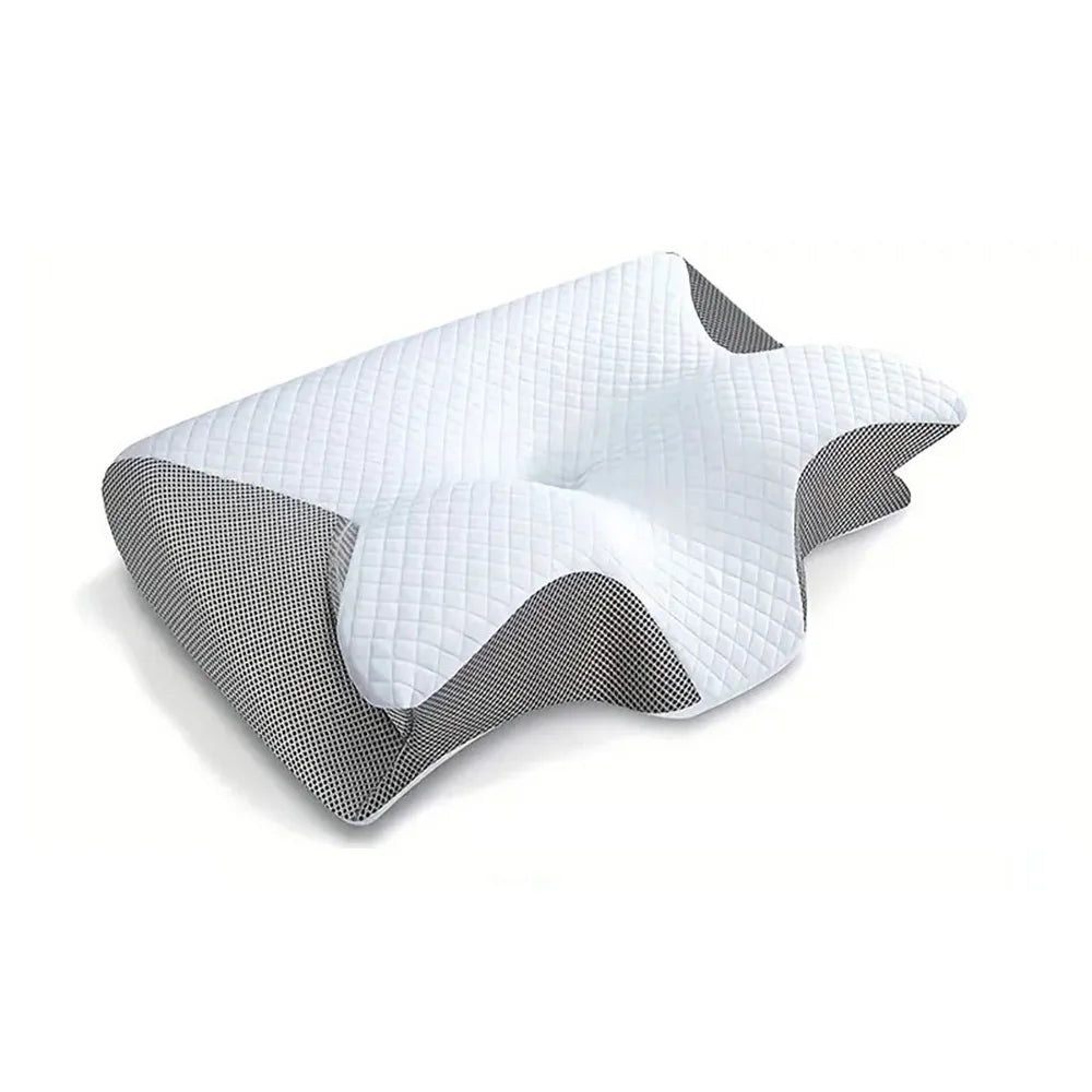 Oreiller Cervical en Mousse à Mémoire de Forme – Orthopédique Ergonomique 2 en 1, Anti-Ronflement & Anti-Apnée