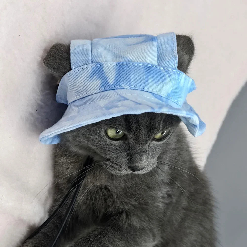 Chapeau d'Été pour Chien & Chat | Casquette Réglable Anti-UV avec Trous d'Oreille