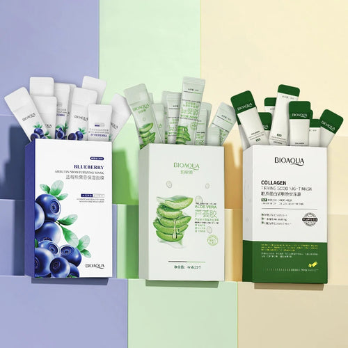 20 pièces BIOAQUA collagène masques pour le visage de sommeil hydratant Anti-rides blanchissant Anti-âge sans lavage masque de sommeil