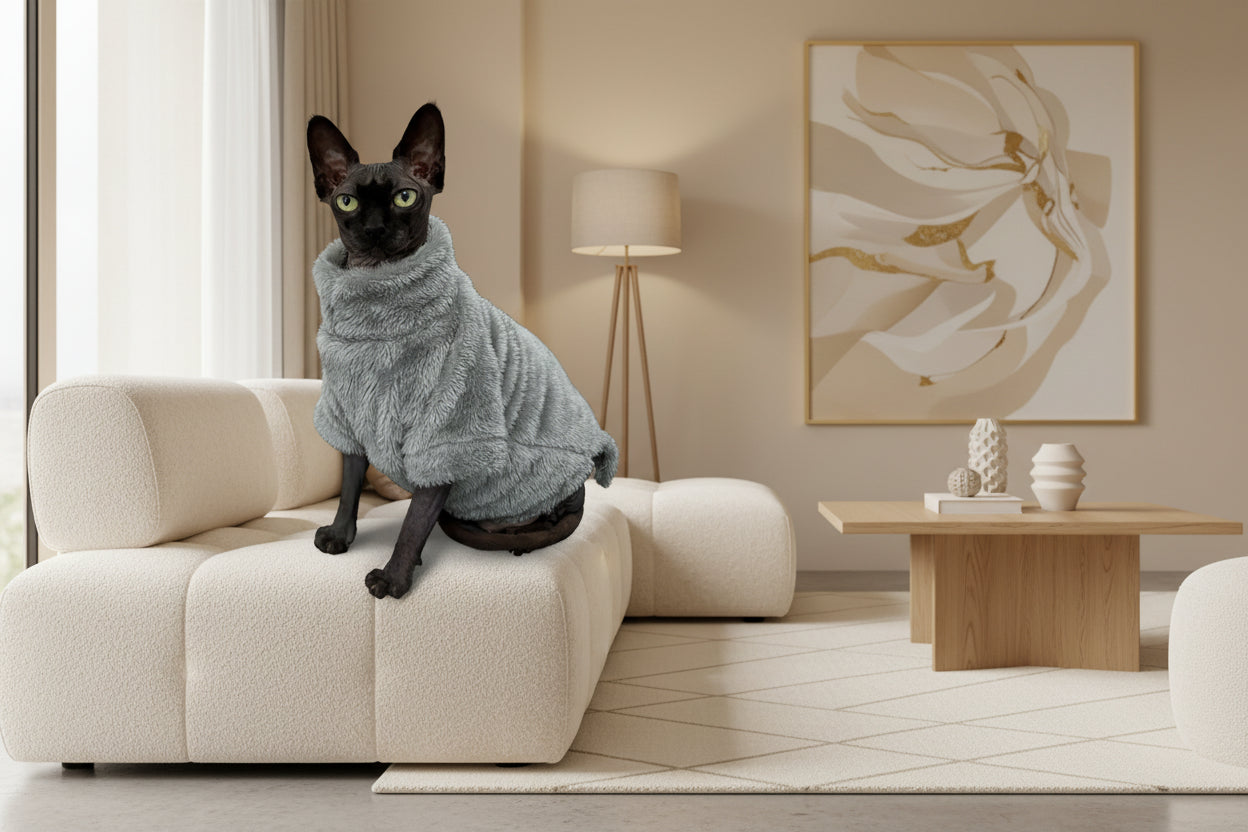 🐱 Pull Doux Luxe pour Chat – Vêtement Chaud Velours Automne Hiver