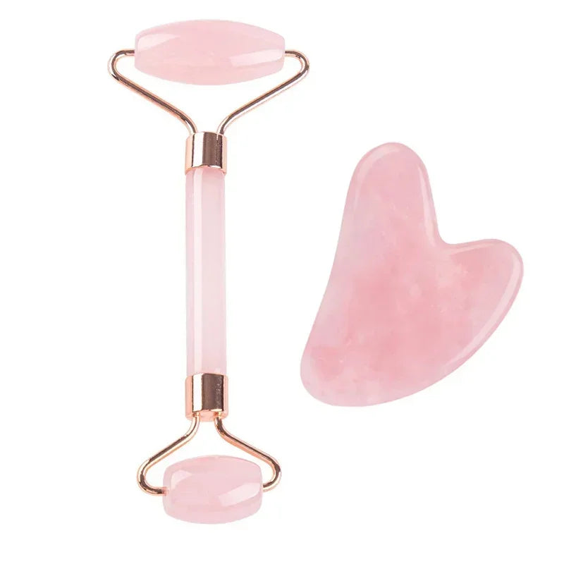 Rouleau de Jade Naturel & Gua Sha – Massage Visage, Lifting & Soins Spa