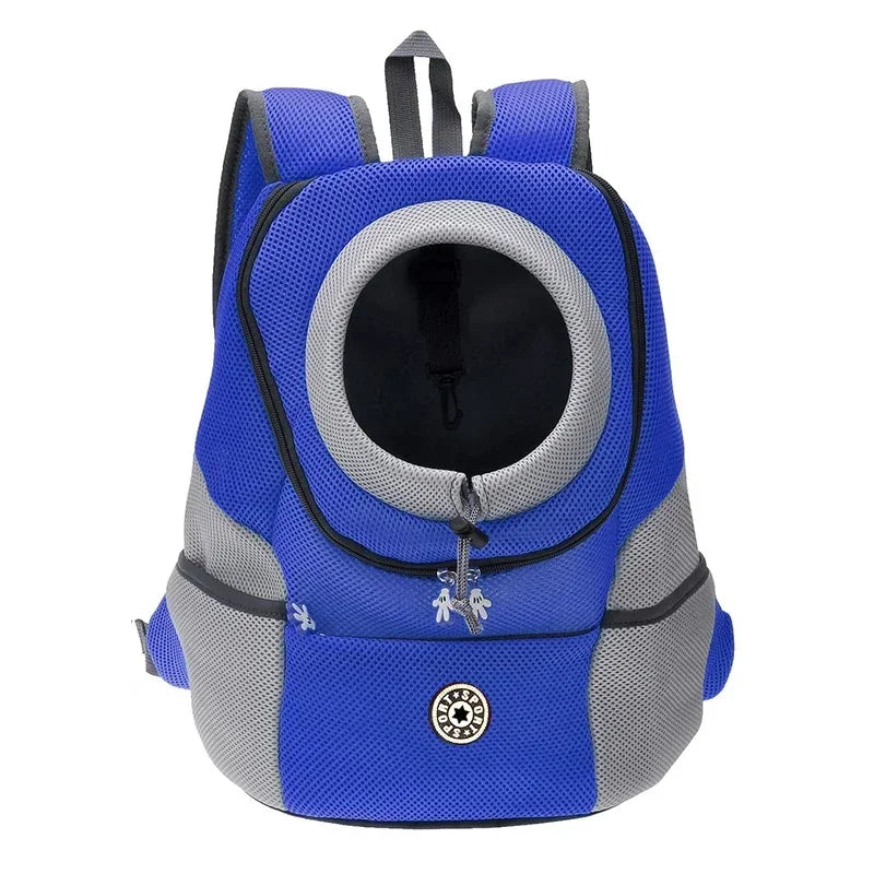 Sac d'extérieur Portable à Double épaule pour chiens, sac de voyage respirant pour chiens, sac de transport pour chiens en plein air, fournitures de transport pour animaux de compagnie Bleu