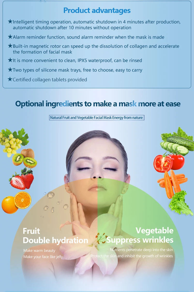 Machine à Masques Faciaux DIY - Fruits & Légumes Naturels - Spa Maison