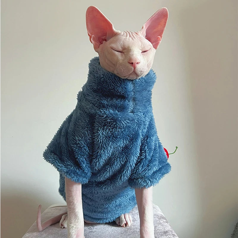 🐱 Pull Doux Luxe pour Chat – Vêtement Chaud Velours Automne Hiver