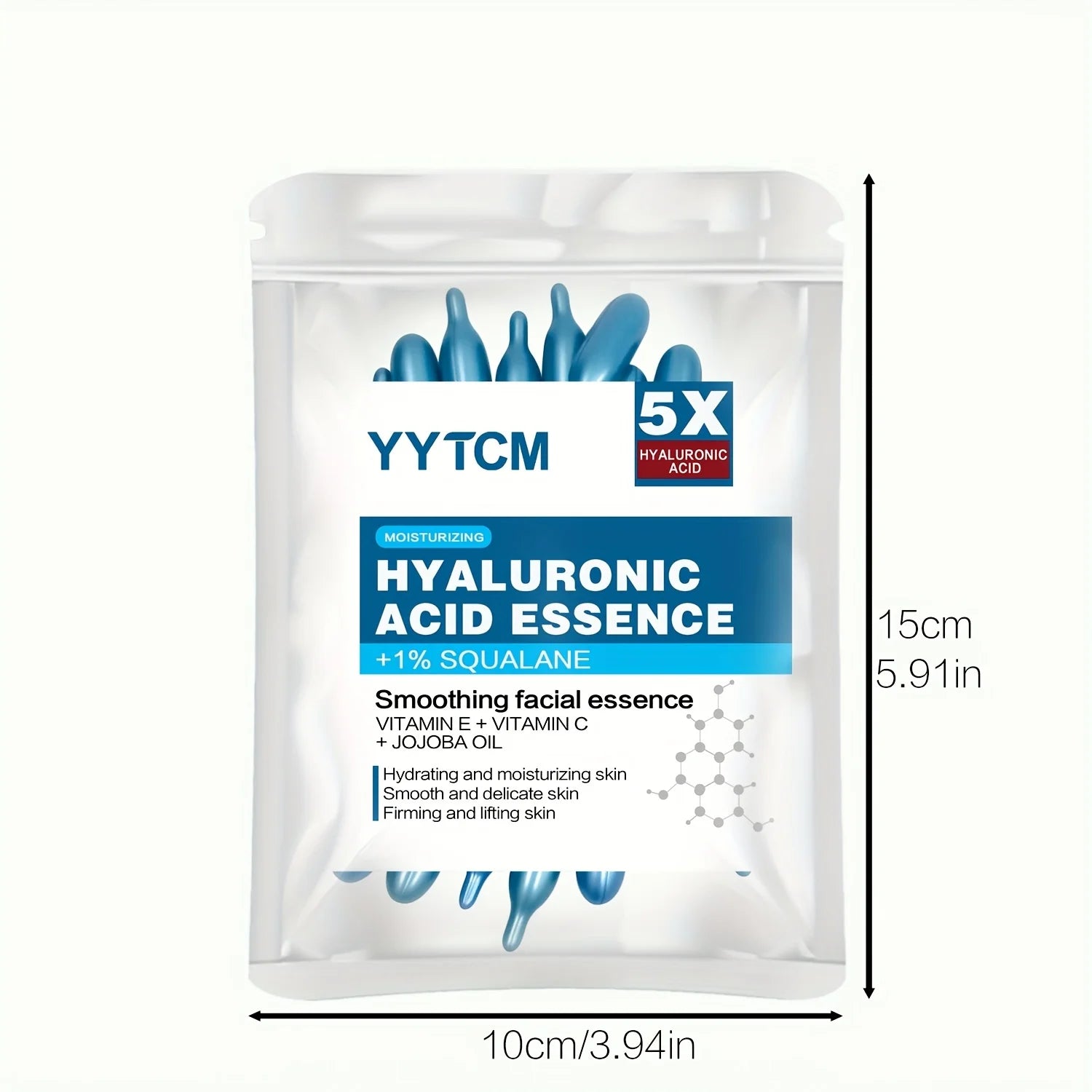 Essence de capsule hydratante profonde d'acide hyaluronique, essence cutanée hydratante et éclaircissante (0,4 g x 30 capsules)/sac -1 sac