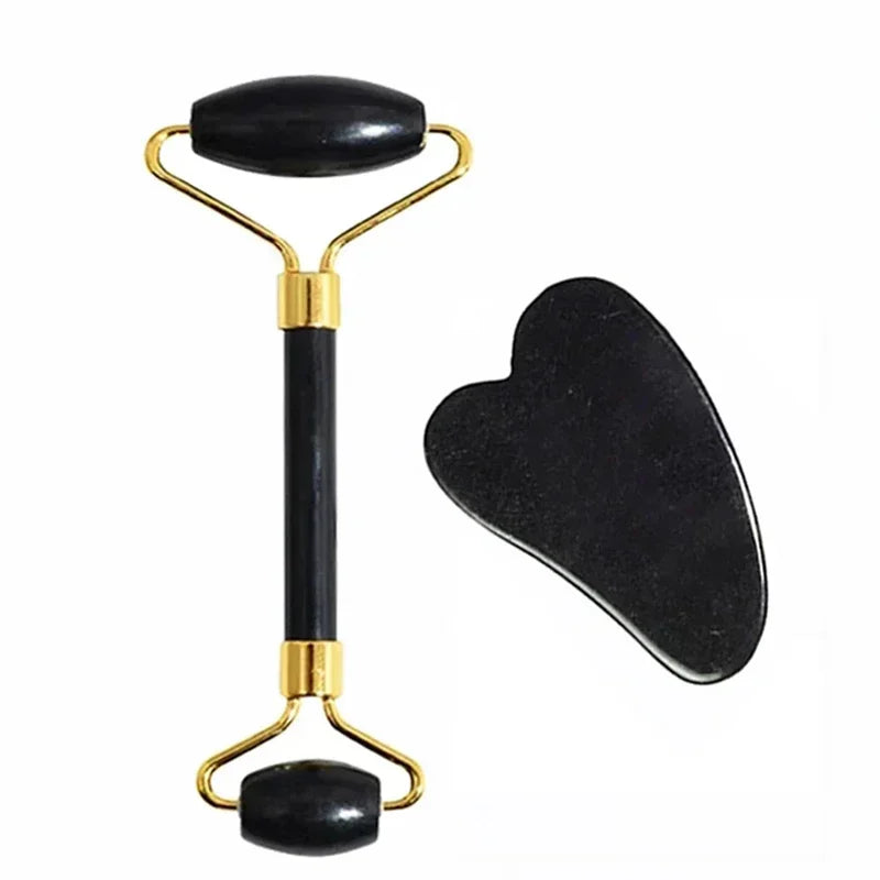 Rouleau de Jade Naturel & Gua Sha – Massage Visage, Lifting & Soins Spa