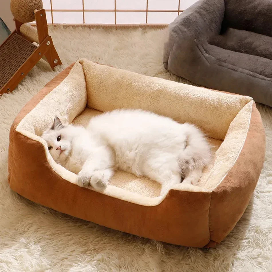 Panier Lit Luxe pour Chat & Chien – Coussin Moelleux Ultra-Doux S/M/L