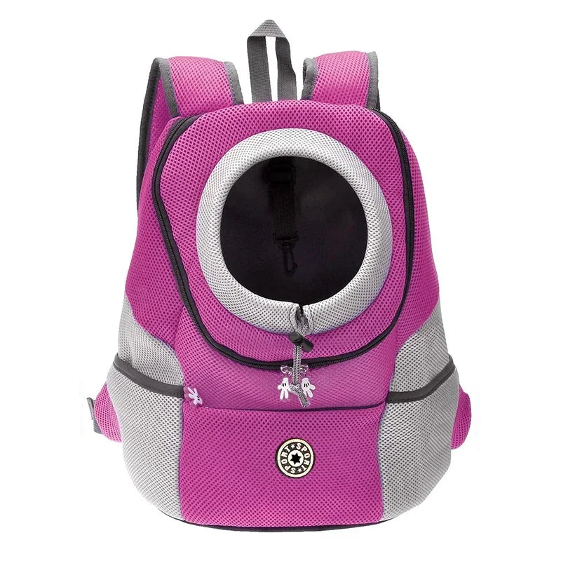 Sac d'extérieur Portable à Double épaule pour chiens, sac de voyage respirant pour chiens, sac de transport pour chiens en plein air, fournitures de transport pour animaux de compagnie Rose