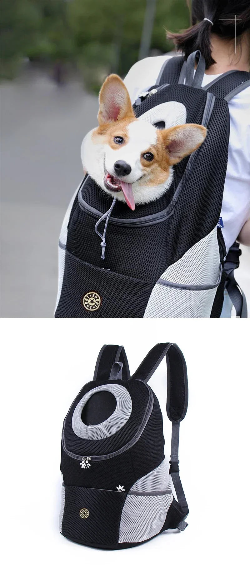 Sac d'extérieur Portable à Double épaule pour chiens, sac de voyage respirant pour chiens, sac de transport pour chiens en plein air, fournitures de transport pour animaux de compagnie