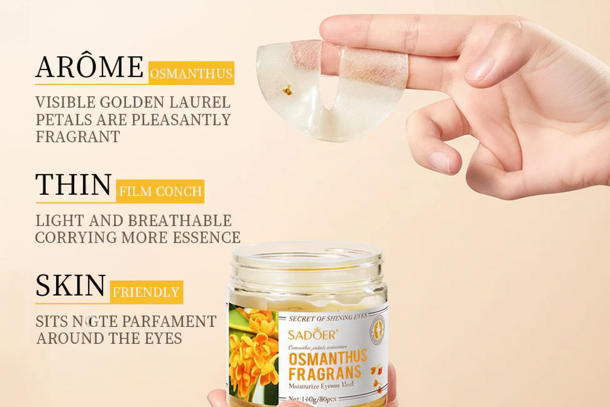 Masques Yeux à l'Osmanthus - 80 Patchs Hydratants Anti-Cernes