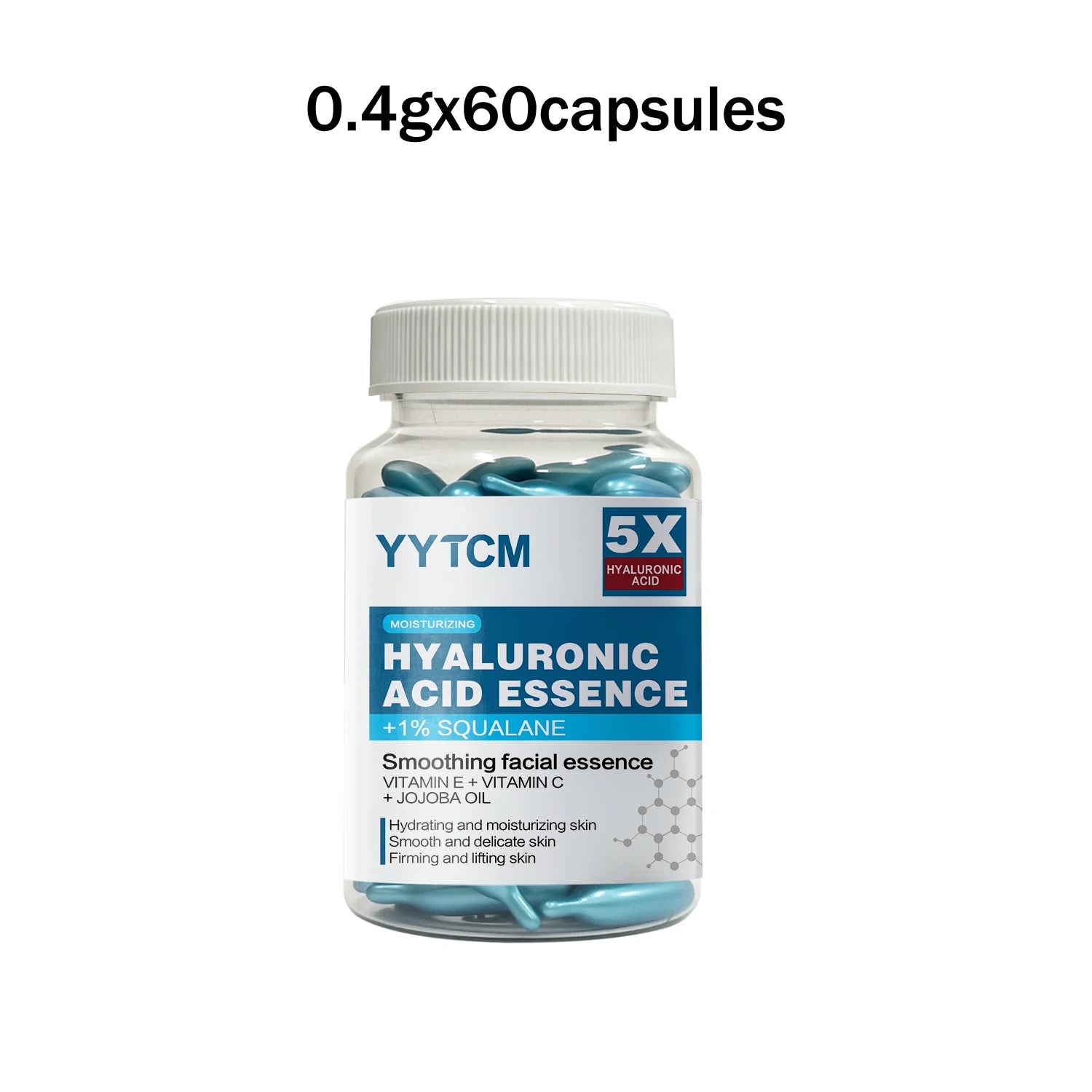Essence de capsule hydratante profonde d'acide hyaluronique, essence cutanée hydratante et éclaircissante (0,4 g x 30 capsules)/sac -1 sac