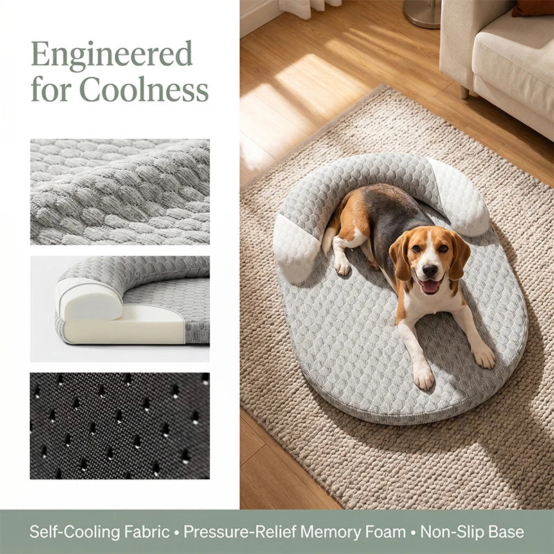 Coussin Rafraîchissant pour Chien & Chat – Tapis Été en Soie Glacée, Toutes Tailles