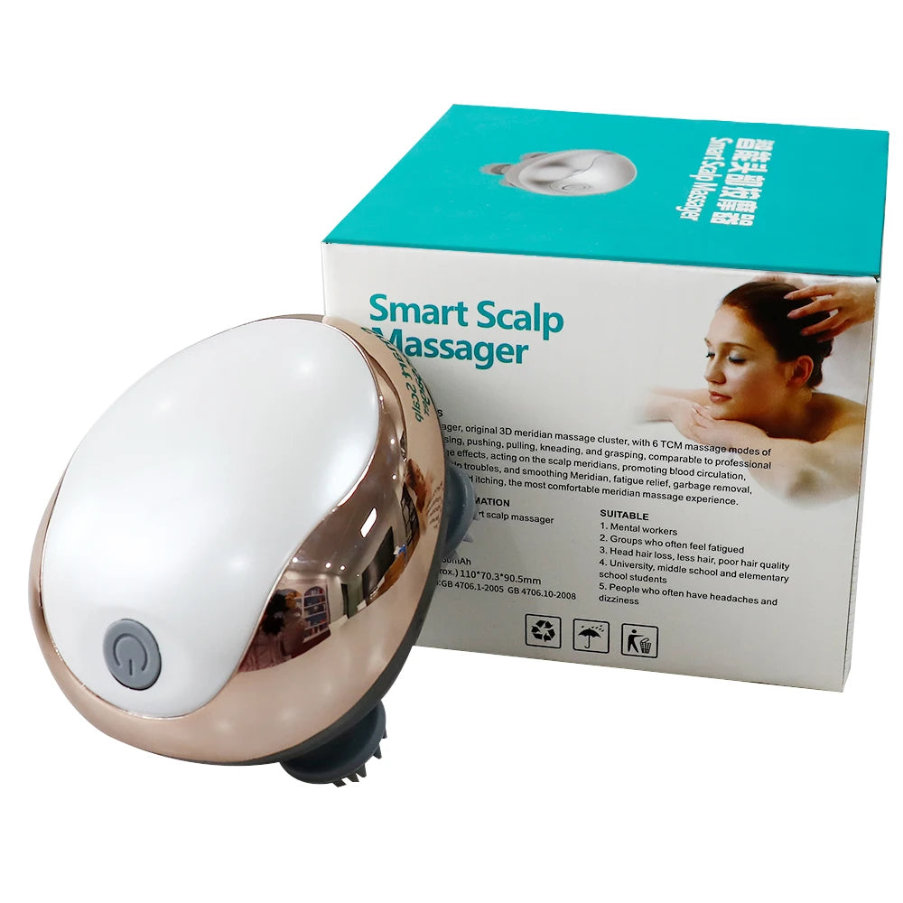 Masseur de Tête Électrique Vibration - Relaxation Cuir Chevelu Circulation Sanguine
