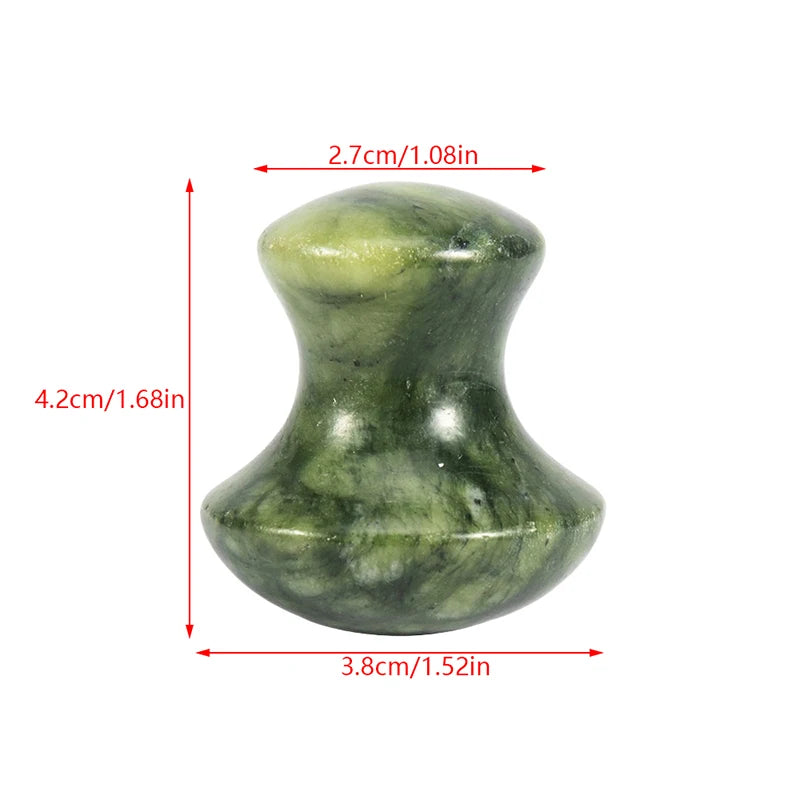 Gua Sha Jade Champignon - Masseur Visage Corps en Pierre Naturelle ONE SIZE