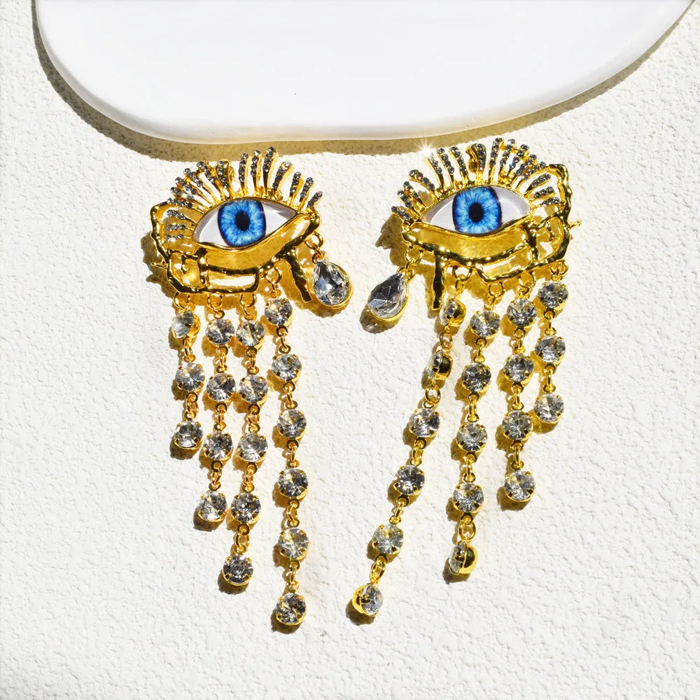 Boucles d'Oreilles Œil Baroque Dorées | Bijoux Ethniques Vintage Femme