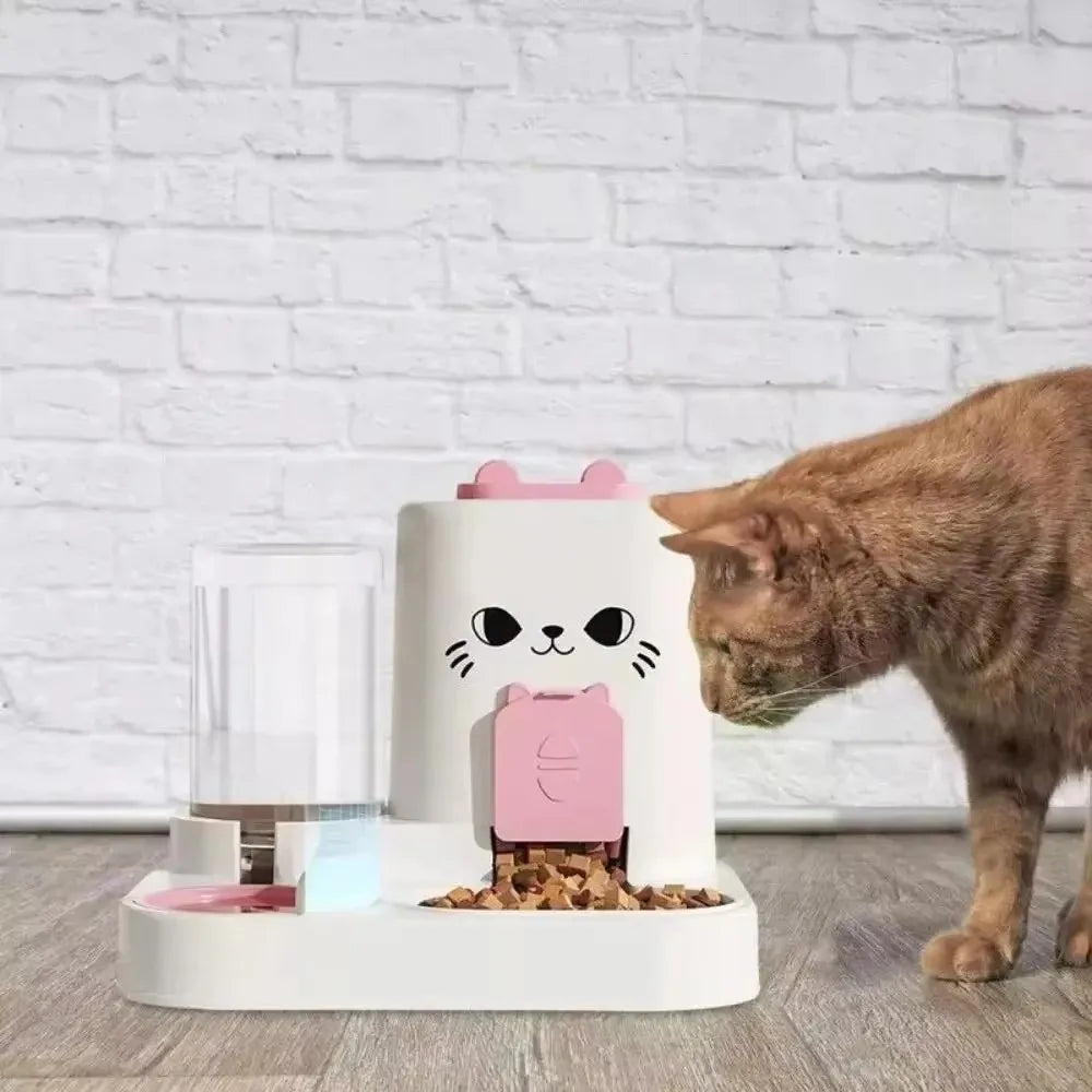 🐱🐶 Mangeoire Automatique pour Chat & Chien – Fontaine à Eau & Distributeur de Nourriture