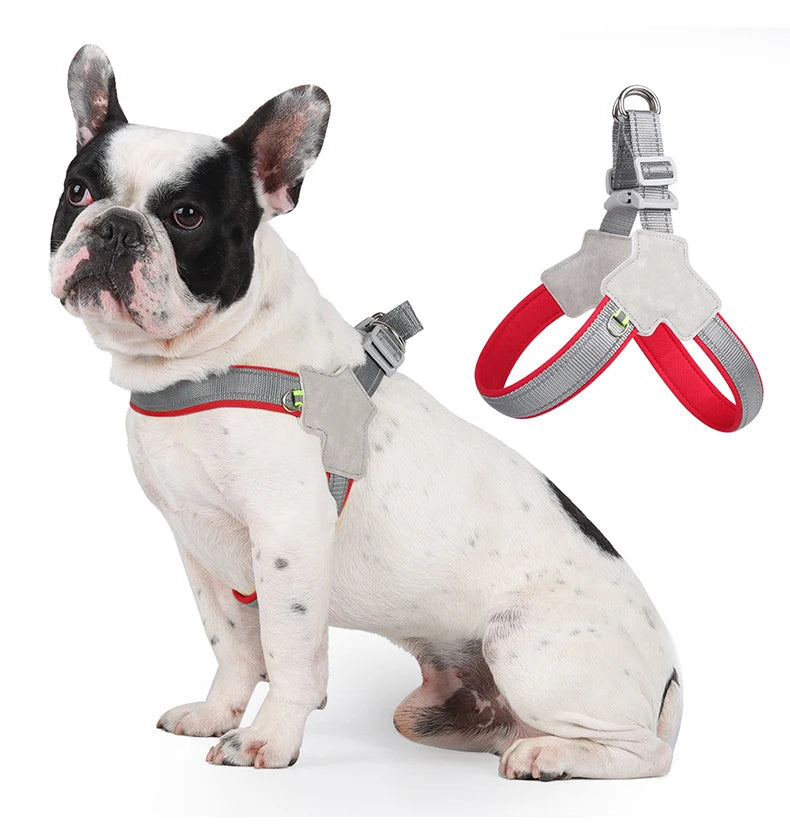 Harnais pour chien sans traction, gilet pour petits et moyens chiens, chats, randonnée, sangle de poitrine réglable et respirante, bouledogue, Chihuahua, accessoires pour animaux de compagnie