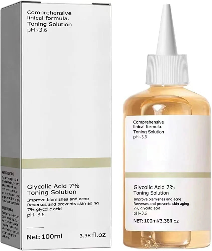 Solution Tonifiante à l'Acide Glycolique 7% – Anti-Acné & Hydratante 100ml