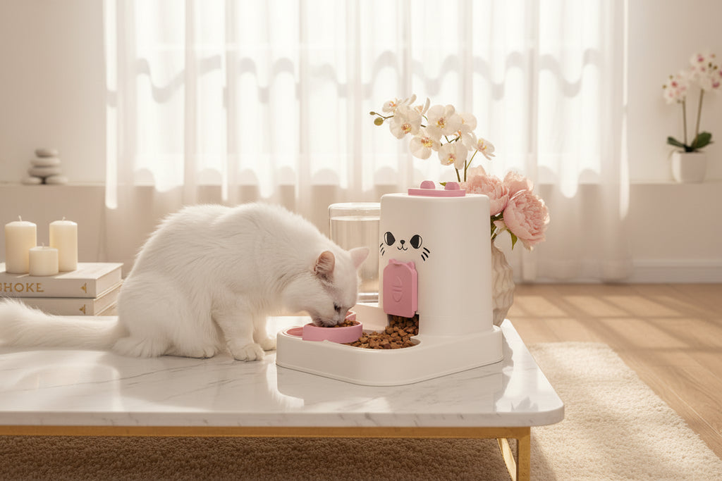 🐱🐶 Mangeoire Automatique pour Chat & Chien – Fontaine à Eau & Distributeur de Nourriture