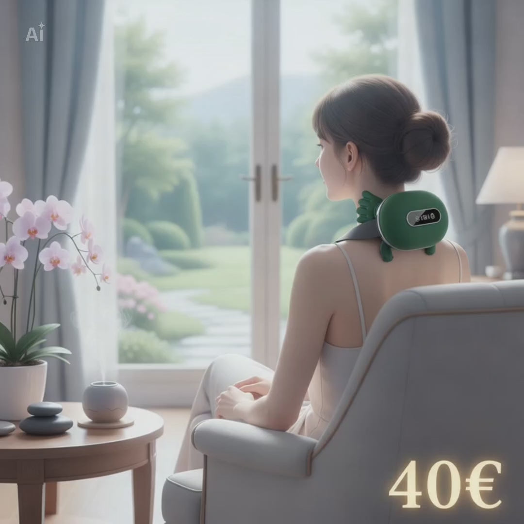 Masseur Cervical Chauffant Premium LCD - Soulagement Professionnel 🌟