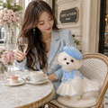 Manteau Tweed Bleu Perle – Style Luxe pour Petit Chien