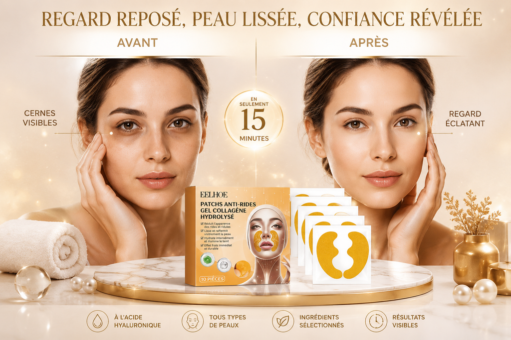 Patchs Anti-Rides Front - Gel Collagène Hydrolysé - 10 Pièces
