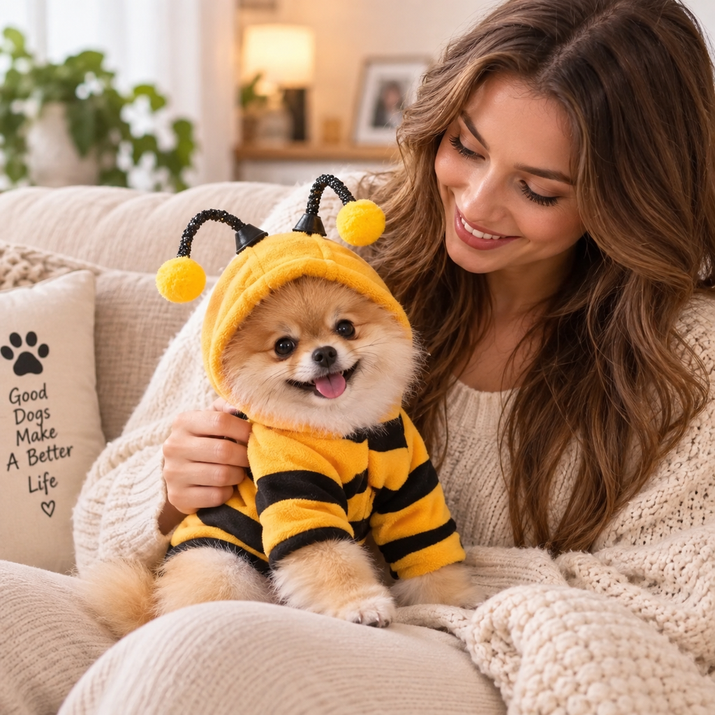 Costume Abeille pour Chien & Chat – Sweat Halloween Hiver