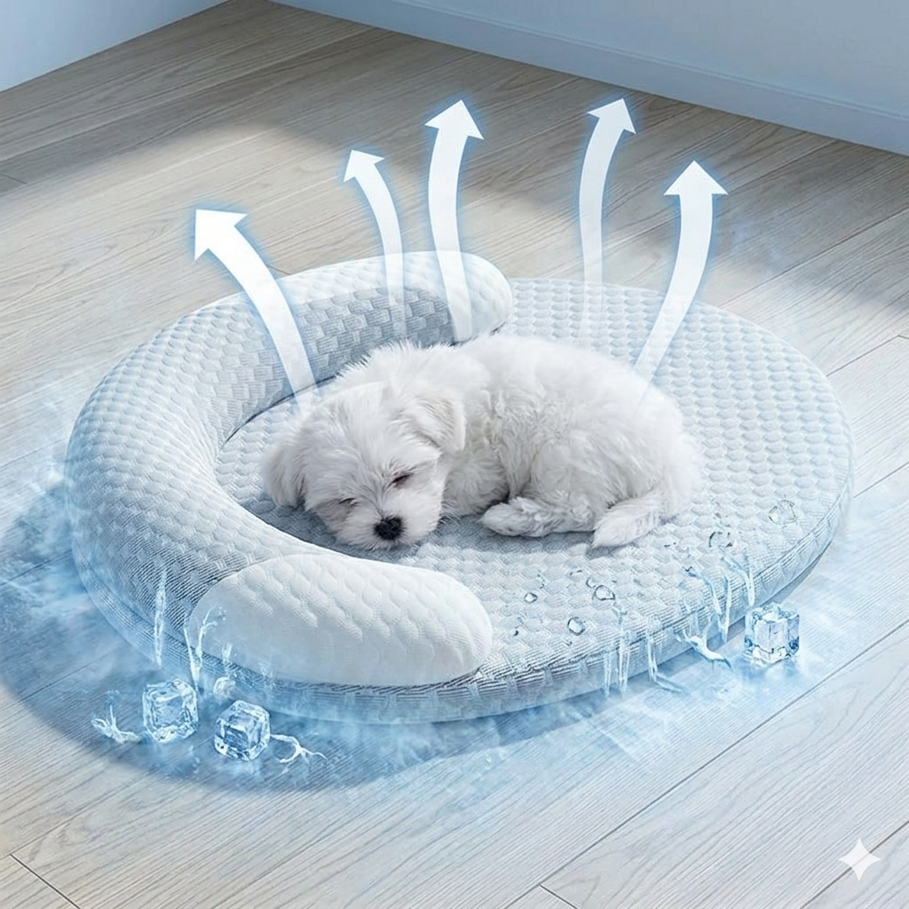 Coussin Rafraîchissant pour Chien & Chat – Tapis Été en Soie Glacée, Toutes Tailles