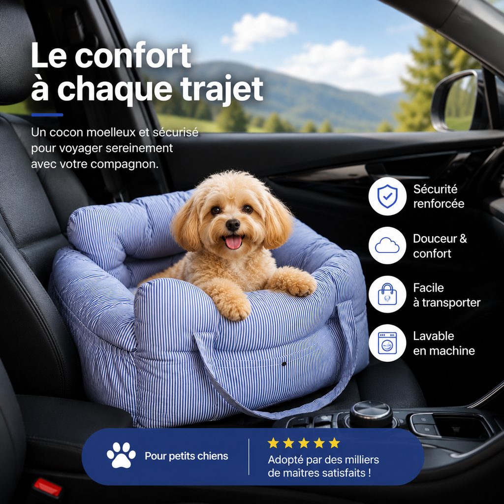Siège de Sécurité Premium pour Animaux de Compagnie – Confort & Sécurité en Voyage