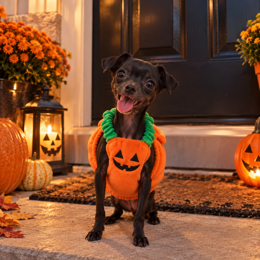 Costume Citrouille Halloween pour Chien & Chat – Veste + Chapeau