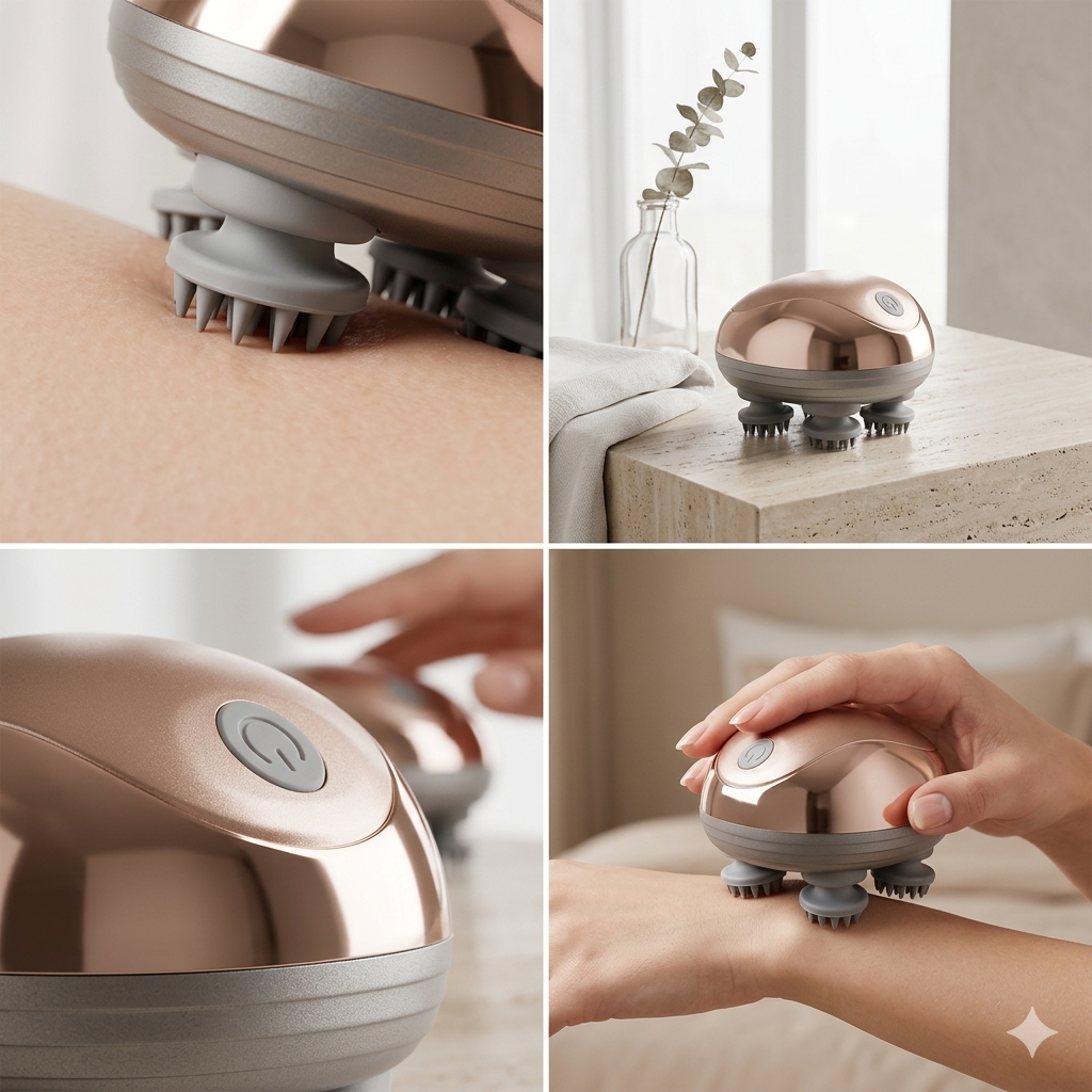 Masseur de Tête Électrique Vibration - Relaxation Cuir Chevelu Circulation Sanguine