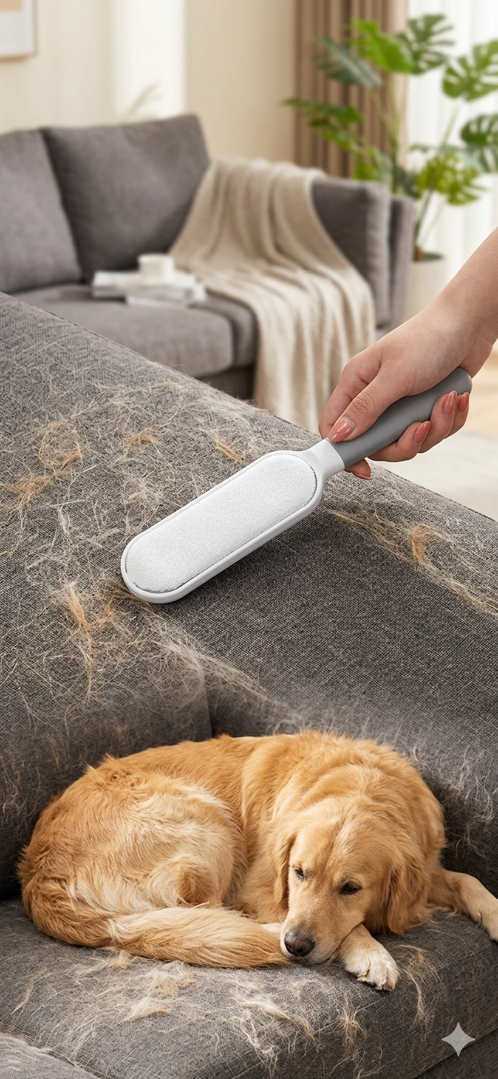 🐾 Épilateur Double Face pour Animaux – Brosse Anti-Peluches Électrostatique