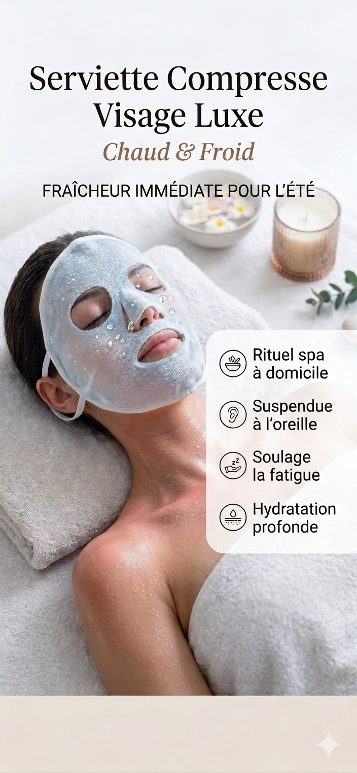 Serviette Compresse Visage Luxe — Chaud & Froid
