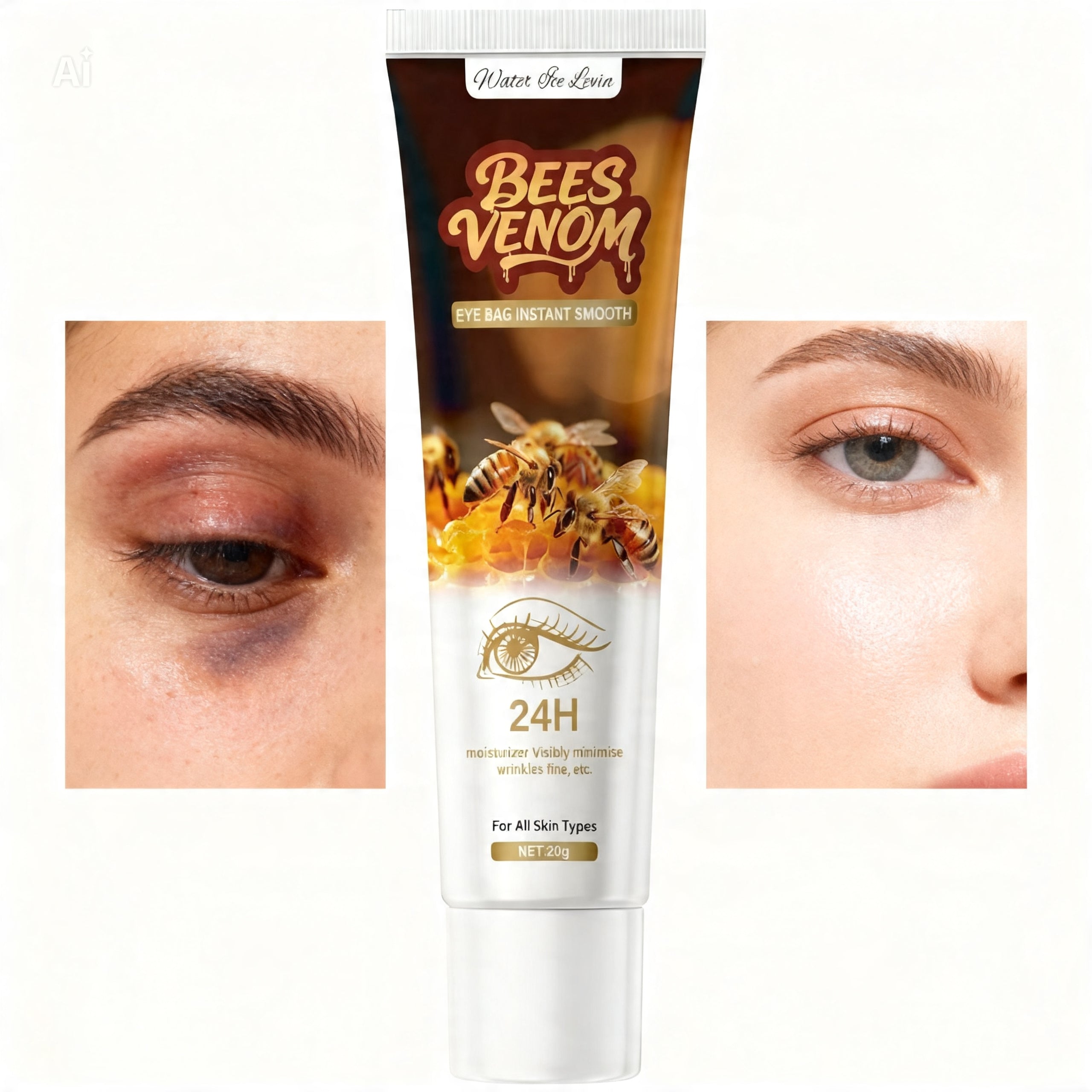 Crème Yeux Venin d'Abeille — Raffermissante, Anti-Poches & Anti-Cernes