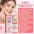 Sérum Visage 5-en-1 — Anti-Rides, Vitamine C & Acide Hyaluronique, Hydratant & Éclaircissant
