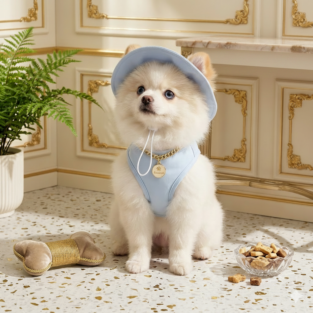 Ensemble Gilet Rafraîchissant pour Chien & Chat — Chapeau + Veste Respirante, Protection Solaire Été