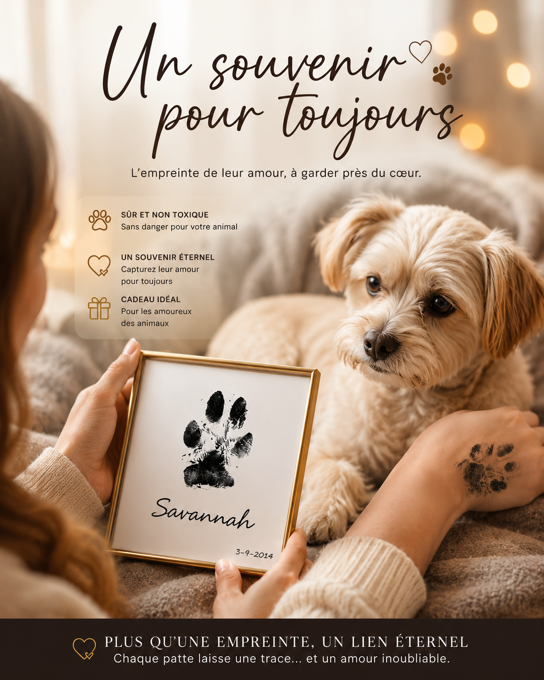 Kit d'Empreintes Bébé & Animal — Sans Encre, Non Toxique, 0-10 Mois