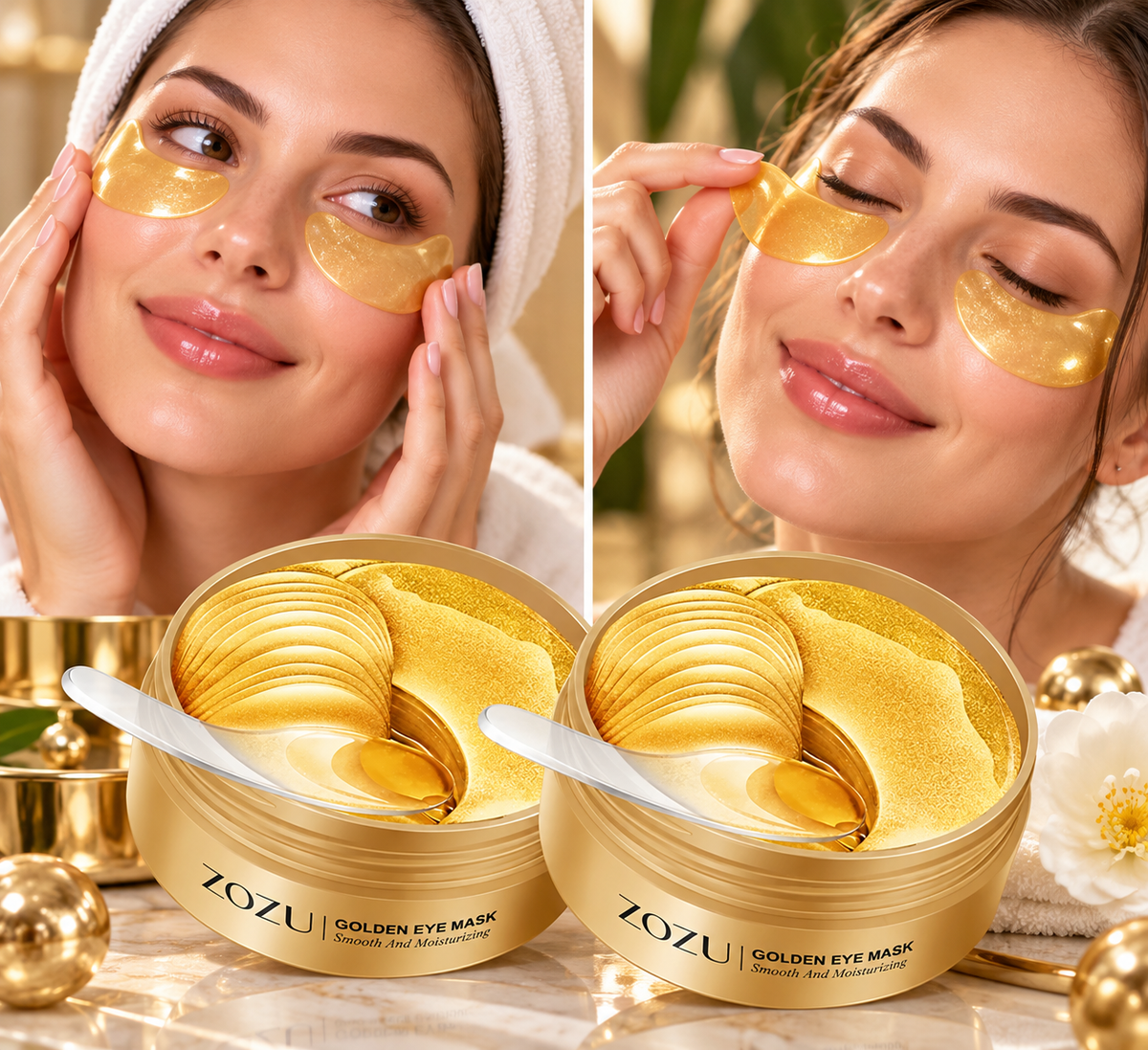 Patchs Contour des Yeux Or & Avocat — Anti-Cernes, Anti-Poches & Anti-Rides