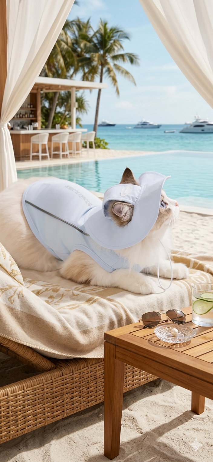 Ensemble Gilet Rafraîchissant pour Chien & Chat — Chapeau + Veste Respirante, Protection Solaire Été