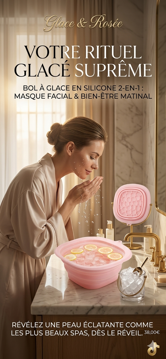 Bol à Glace en Silicone 2 en 1 – Masque Facial & Boissons d'Été | Pliable & Réutilisable