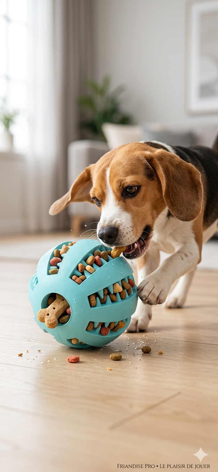 Balle Interactive pour Chien & Chat – Distributeur de Friandises & Nettoyage des Dents