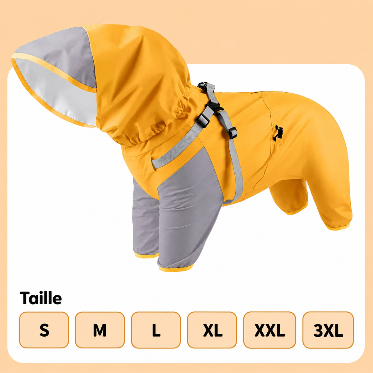 Manteau Imperméable pour Chien – Veste Réfléchissante à Capuche