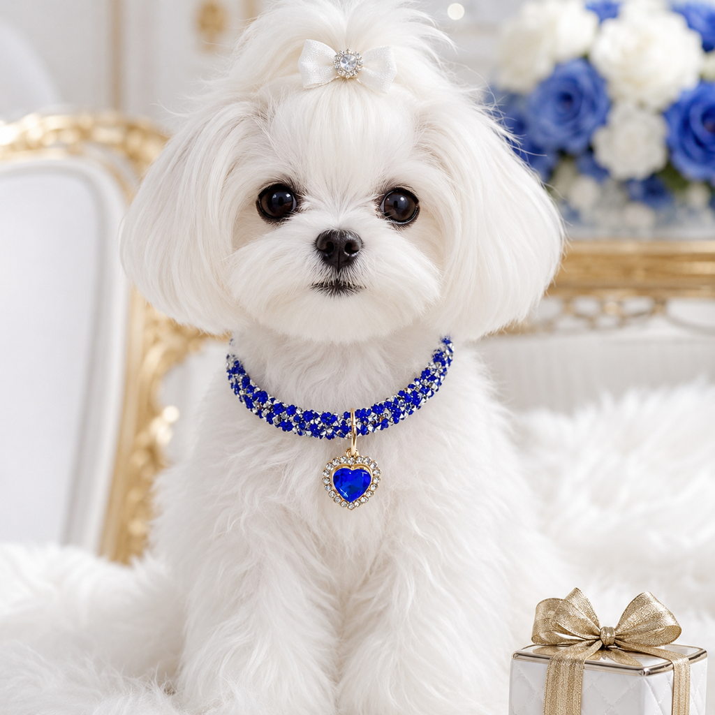 Collier Diamant Cœur – Bijou Luxe Chien & Chat