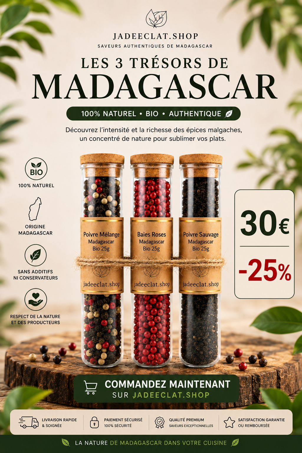 Les 3 Trésors de Madagascar – Coffret Épices Bio