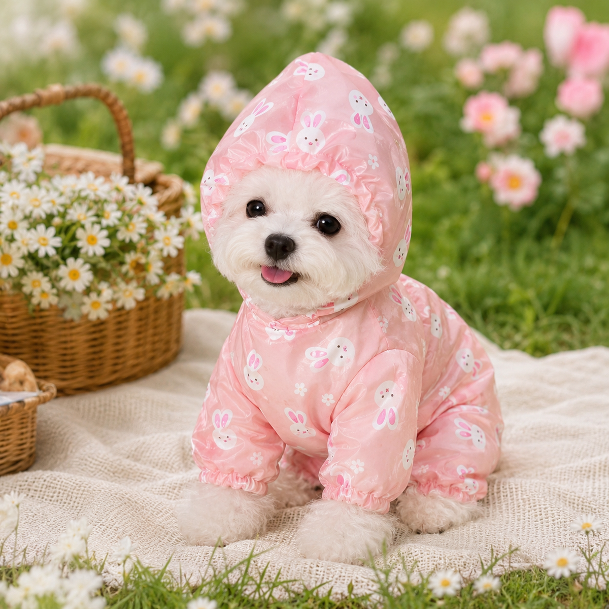 Combinaison Anti-Moustiques – Motif Lapin pour Petit Chien