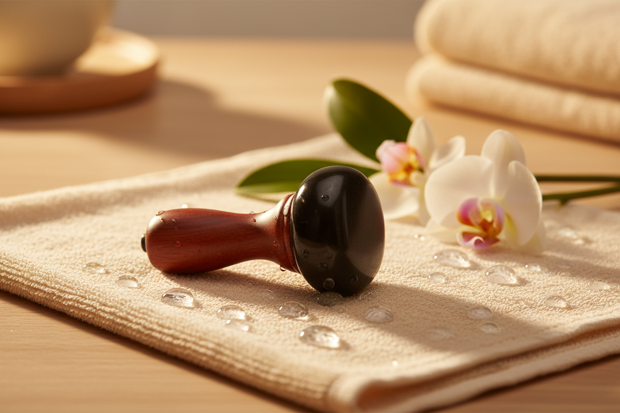 Spa doré avec orchidées